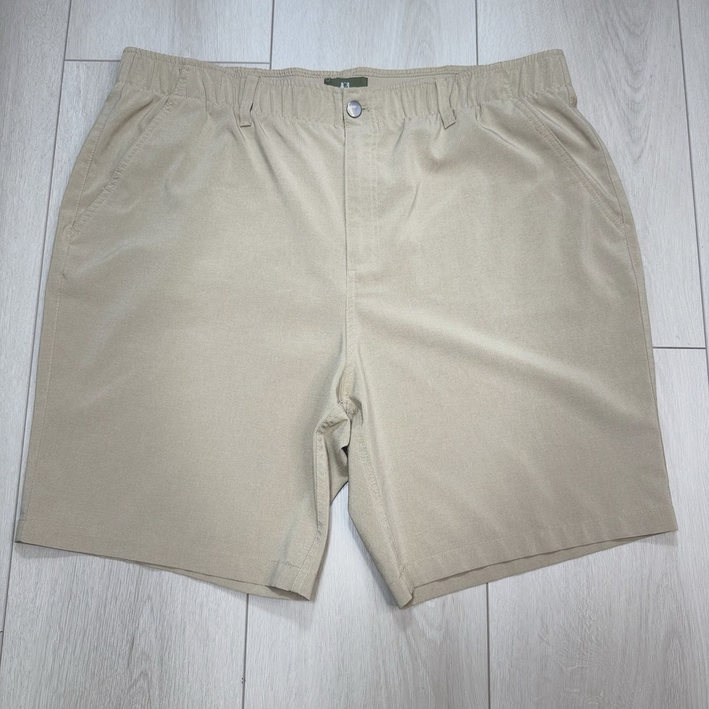 Rorie Whelan Golf Khaki Stretch Shorts Mens 40 Elastic Waist Performance